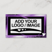 Logo-Vorlage Stilvoll Cooler Lila Rahmen Niedliche Visitenkarte (Vorderseite)