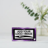 Logo-Vorlage Stilvoll Cooler Lila Rahmen Niedliche Visitenkarte (Stehend Vorderseite)