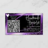 Logo-Vorlage Stilvoll Cooler Lila Rahmen Niedliche Visitenkarte (Rückseite)