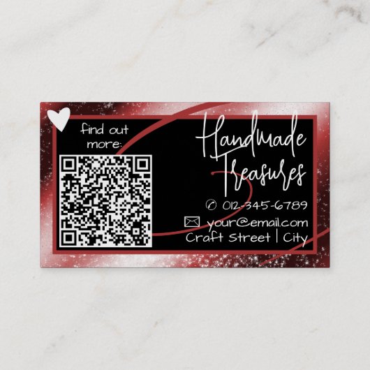 Logo-Vorlage Stilvoll Cooler Roter Rahmen Niedlich Visitenkarte (Rückseite)