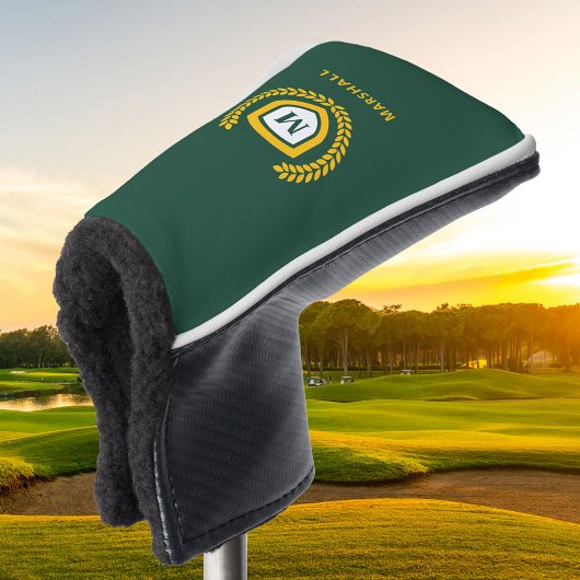 Logo-Wappen für Green und Gold Monogram Golf Headcover