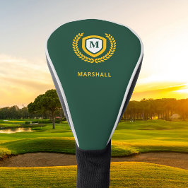 Logo-Wappen für Green und Gold Monogram Golf Headcover