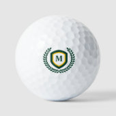 Logo-Wappen für Green und Gold Monogram Golfball (Vorderseite)