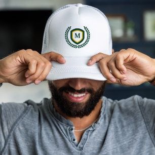 Logo-Wappen für Green und Gold Monogram Truckerkappe