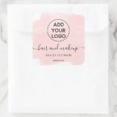 Logo Wasserfarbe Pinselstrich Haarschminke Quadratischer Aufkleber (Tasche)