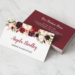 Logo "Watercolor Burgundy Floral Facebook Instagra Visitenkarte