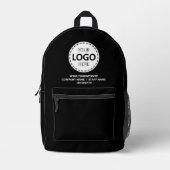 Logo & Web-URL / Text-Upload Werbe-Schwarz Bedruckter Rucksack (Vorderseite)