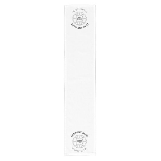 LOGO-WEBADRESSE personalisierter UNTERNEHMEN Kurzer Tischläufer (Vorderseite)