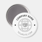 LOGO-WEBADRESSE personalisierter UNTERNEHMEN Magnet (Vorderseite/Rückseite)