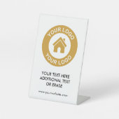 Logo-Website für benutzerdefinierte Unternehmen Sockelschild (Vorderseite)