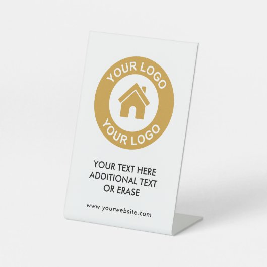 Logo-Website für benutzerdefinierte Unternehmen Sockelschild (Vorderseite)