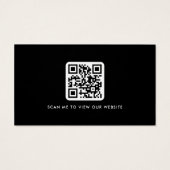 Logo Website Social Media QR schwarze Visitenkarte (Rückseite)