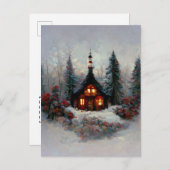 Logo Weihnachten Hütte 2 Postkarte (Vorne/Hinten)