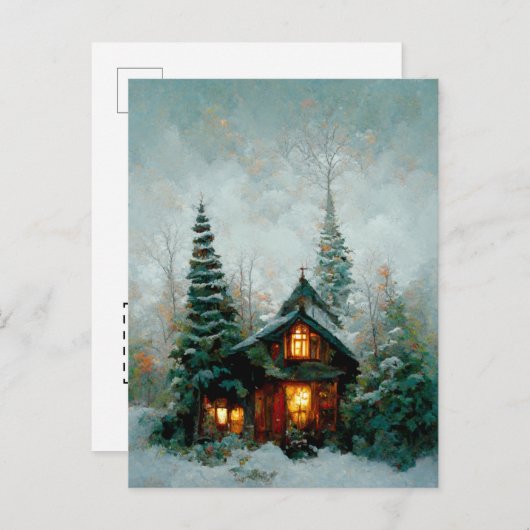 Logo Weihnachten Hütte Postkarte (Vorne/Hinten)