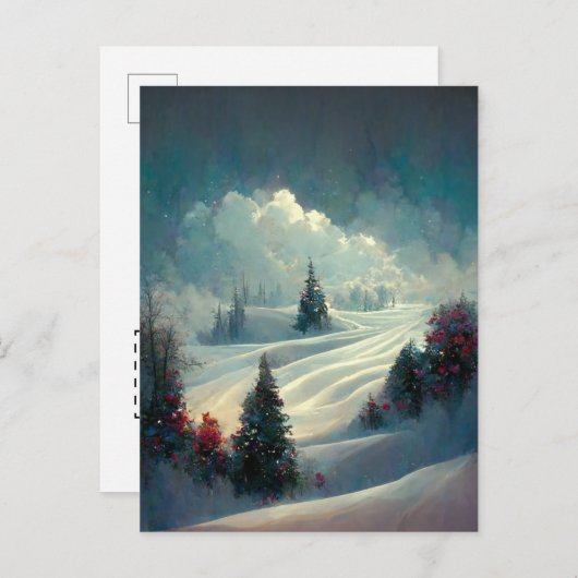 Logo Weihnachtsbaum Landscape Postcard Postkarte (Vorne/Hinten)