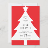 Logo Weihnachtsbaum Party Save the Date rot Einladung (Vorderseite)