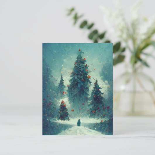 Logo Weihnachtsbaum-Postkarte Postkarte (Stehend Vorderseite)