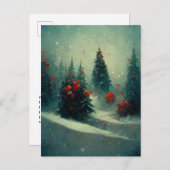 Logo Weihnachtsbaumen Landscape Postcard Postkarte (Vorne/Hinten)