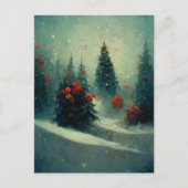 Logo Weihnachtsbaumen Landscape Postcard Postkarte (Vorderseite)