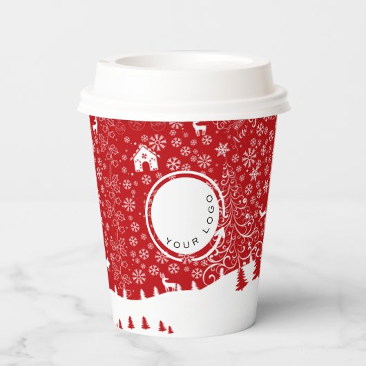 Logo-Weihnachtsfirma Pappbecher (Rückseite)