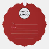 Logo-Weihnachtsgeschenk-Tag Ornament Karte (Rückseite)
