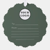 Logo-Weihnachtsgeschenk-Tag Ornament Karte (Rückseite)