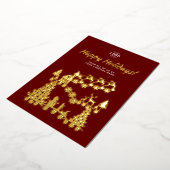 Logo Weihnachtszene Gold Burgundy Weihnachtskarte Folieneinladung (Gedreht)