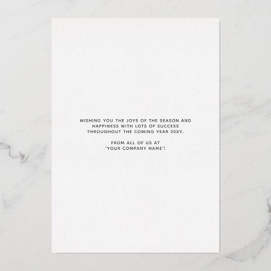 Logo Weihnachtszene Gold White Holidays Card Folieneinladung (Rückseite)