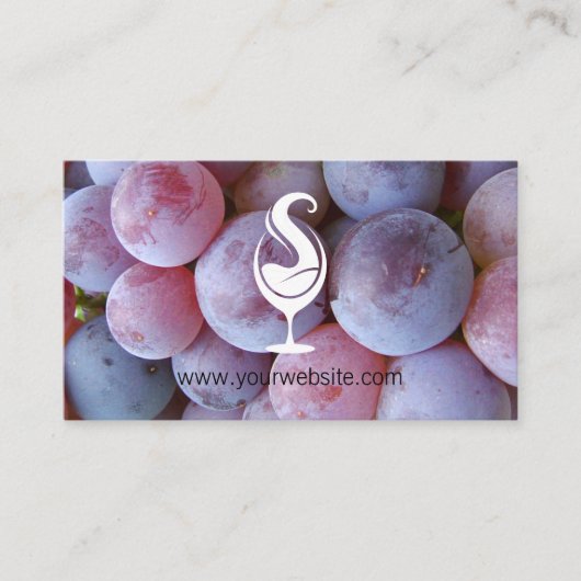 Logo "Weinglas Pour" | Trauben Terminkarte (Vorderseite)