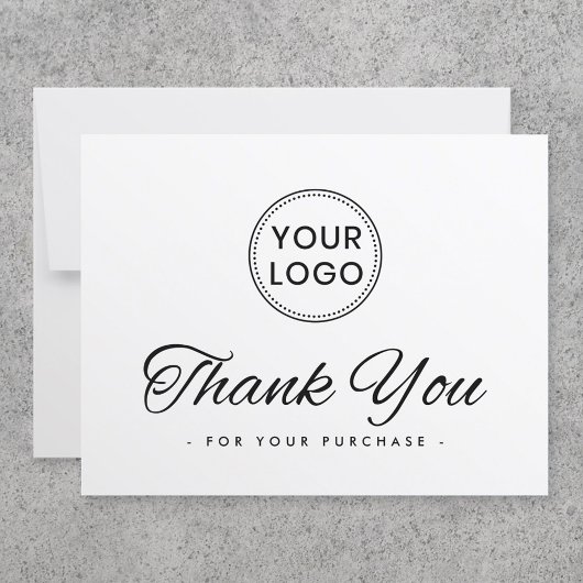 Logo weiß oder jede Farbe elegant danke Karte