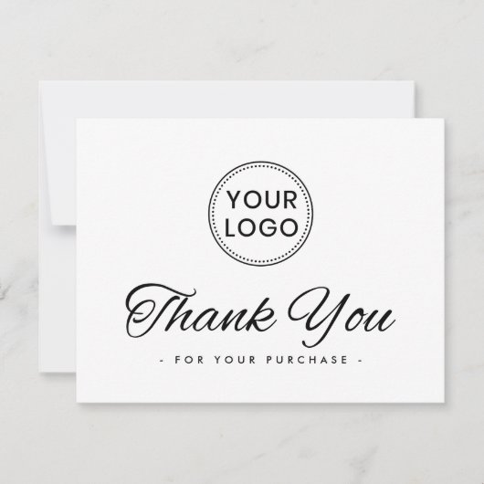 Logo weiß oder jede Farbe elegant danke Karte (Vorderseite)