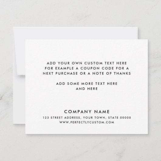 Logo weiß oder jede Farbe elegant danke Karte (Rückseite)