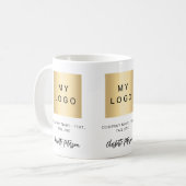 Logo-weiße Schrift Kaffeetasse (Vorderseite Links)