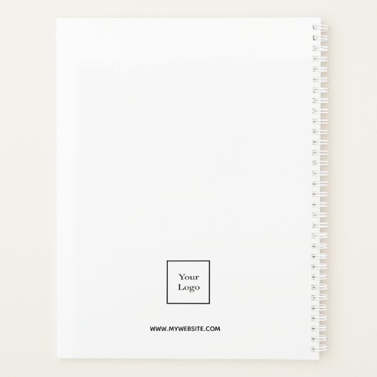 Logo-weiße schwarze Monogramm-Initialen 2023 Planer (Rückseite)