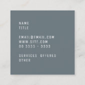 Logo-weißer Marmor Quadratische Visitenkarte (Rückseite)