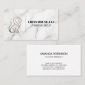 Logo | Weißer Marmor Visitenkarte (Vorne/Hinten)