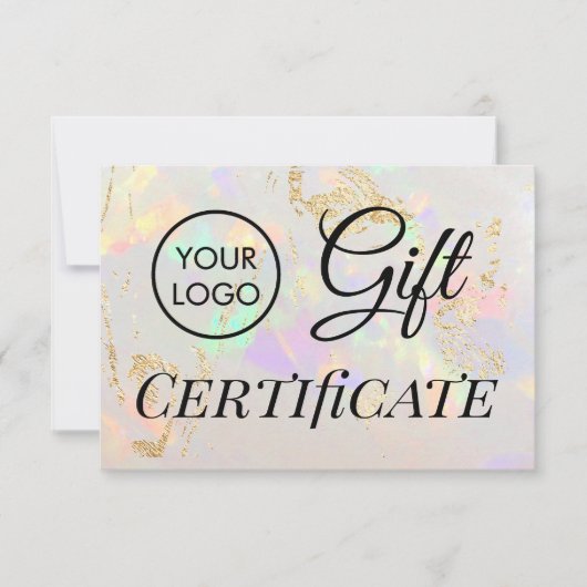 Logo weißer Opalstein Geschenkgutschein (Vorderseite)