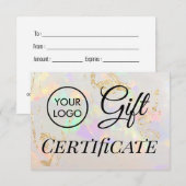 Logo weißer Opalstein Geschenkgutschein (Vorne/Hinten)