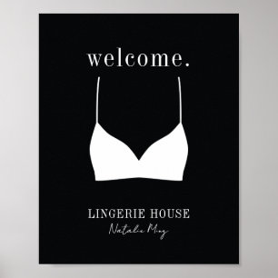 Logo "Welcome Schwarz-weiß Lingerie Boutique" Poster