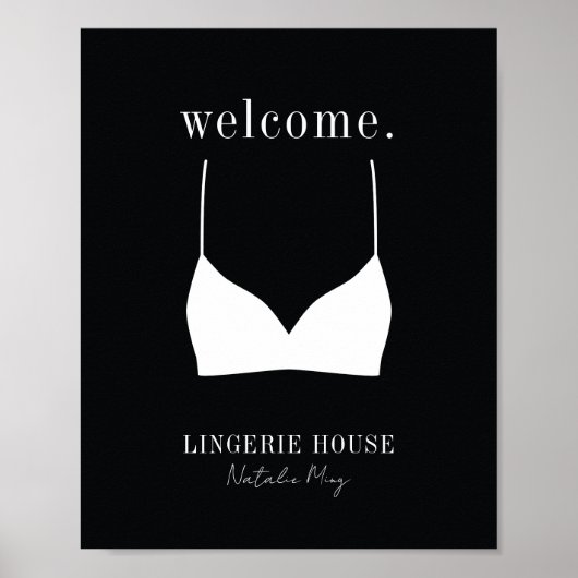 Logo "Welcome Schwarz-weiß Lingerie Boutique" Poster (Vorne)