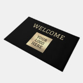 Logo-Werbeaktion Modernes Unternehmen Schwarz Fußmatte (Schrägansicht)