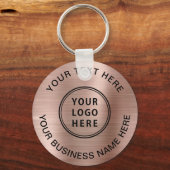 Logo-Werbeaktion Rose Gold Schlüsselanhänger (Rückseite)