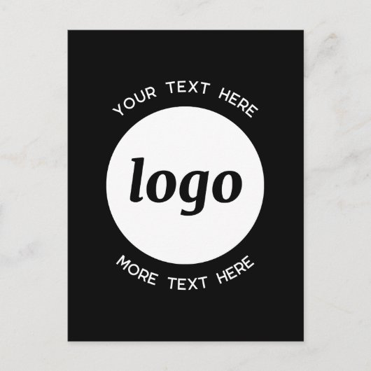 Logo-Werbeaktion Schwarze Postkarte (Vorderseite)