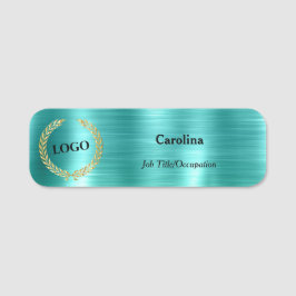 Logo-Werbefirma Aquamarin Name-Tag Namensschild