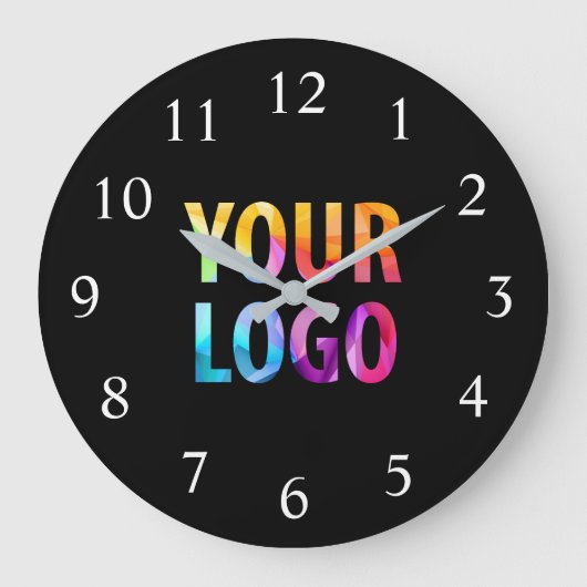 Logo-Werbemarke für kundenspezifische Unternehmen Große Wanduhr (Vorderseite)