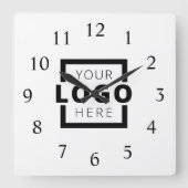 Logo-Werbemarke für kundenspezifische Unternehmen Quadratische Wanduhr (Vorderseite)