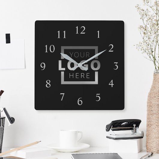 Logo-Werbemarke für kundenspezifische Unternehmen Quadratische Wanduhr