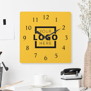 Logo-Werbemarke für kundenspezifische Unternehmen Quadratische Wanduhr