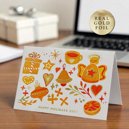 Logo Whimsical Handbemalt Orange Weiß Geschäftlich