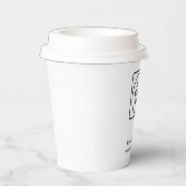 Logo "White Business" | Minimalistische Markenbeze Pappbecher (Rechts)
